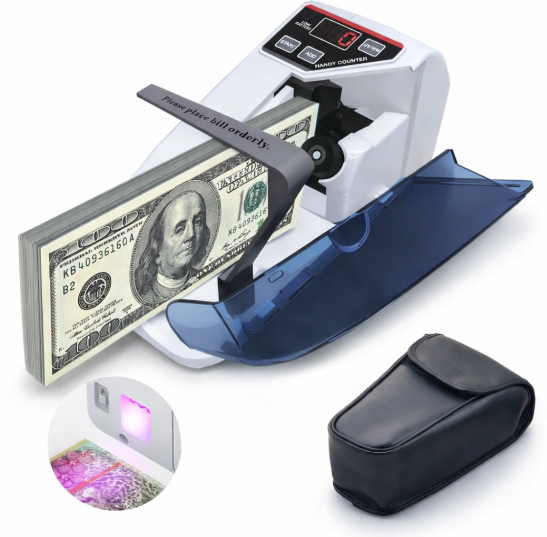 Contadora de Billetes Portátil con Luz UV