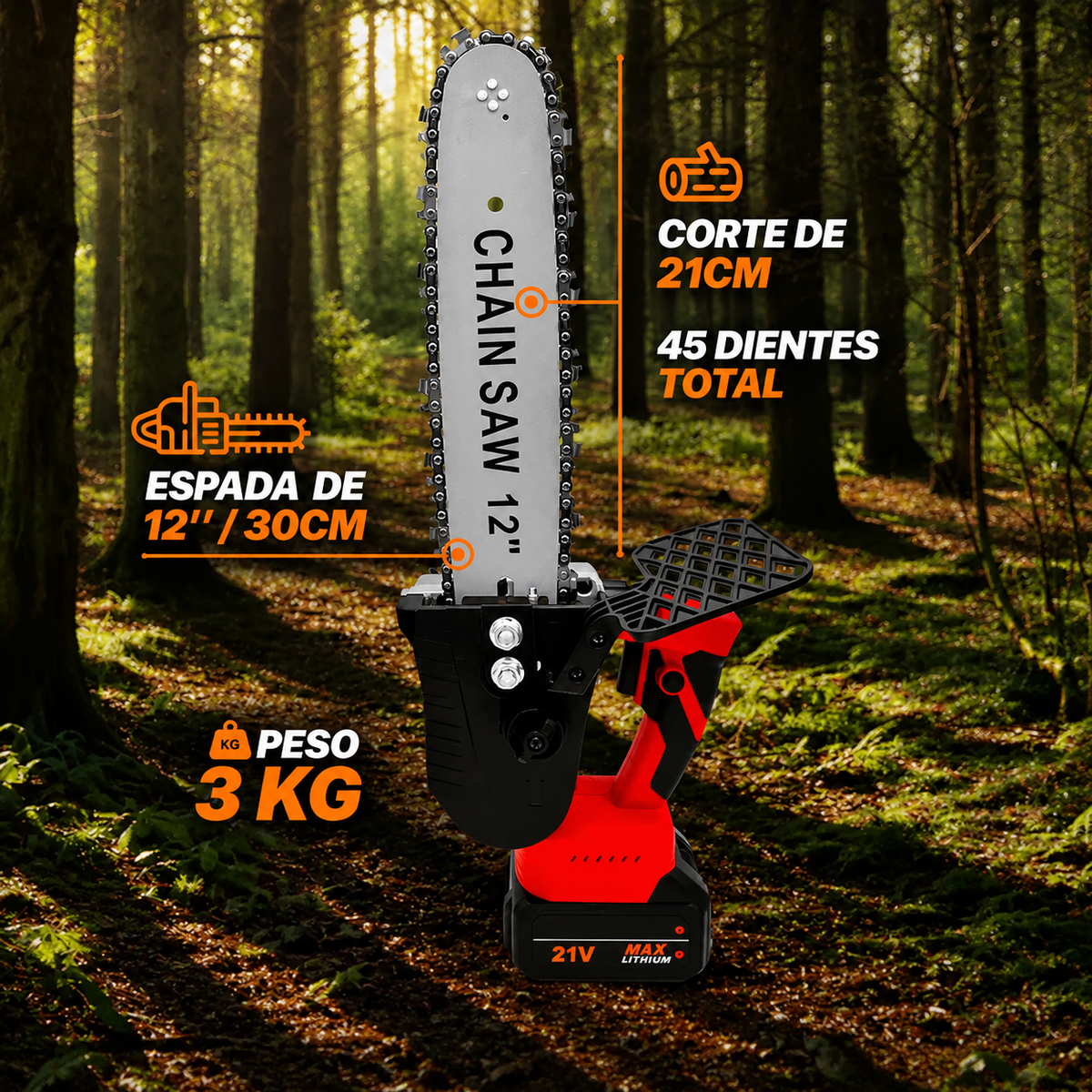 Motosierra Inalámbrica de 12 Pulgadas