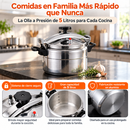 Olla a Presión de Aluminio 5 Litros