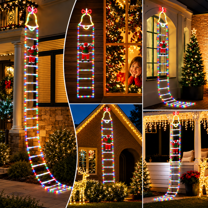 ESCALERA PAPA NOEL LUZ LED CON PANEL SOLAR