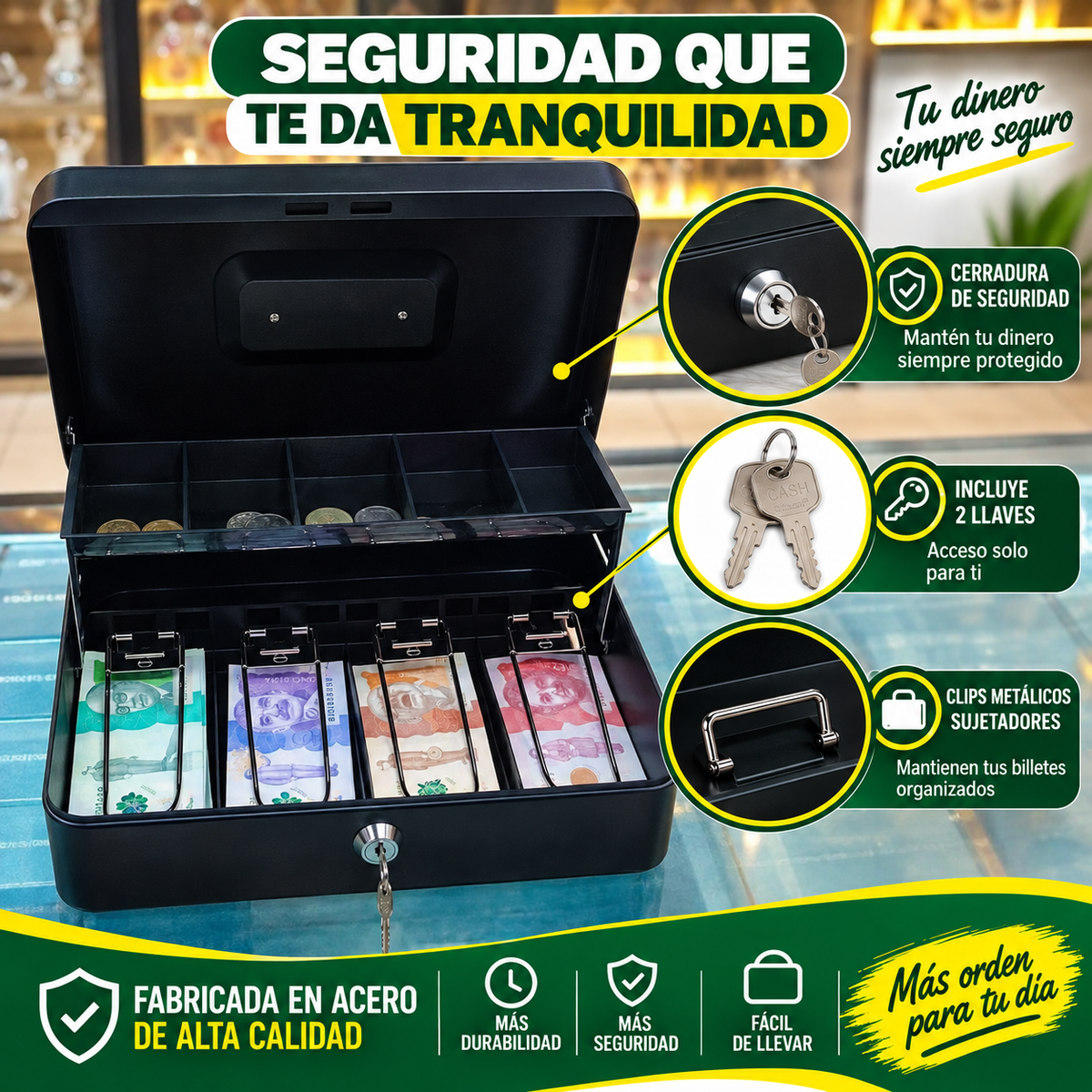 💵CAJA ORGANIZADORA DE DINERO METALICA🤑