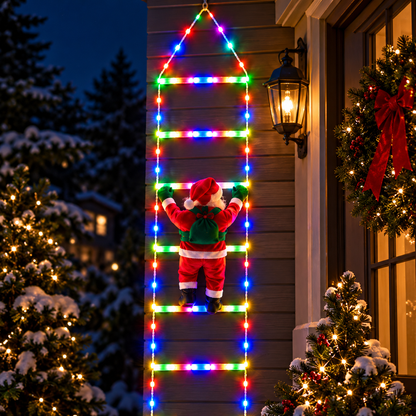 ESCALERA PAPA NOEL LUZ LED CON PANEL SOLAR