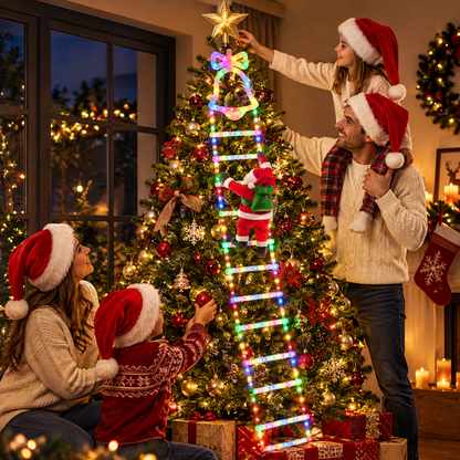 ESCALERA PAPA NOEL LUZ LED CON PANEL SOLAR