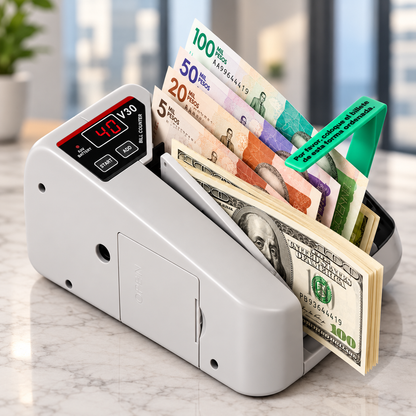 Contadora de Billetes Portátil con Luz UV