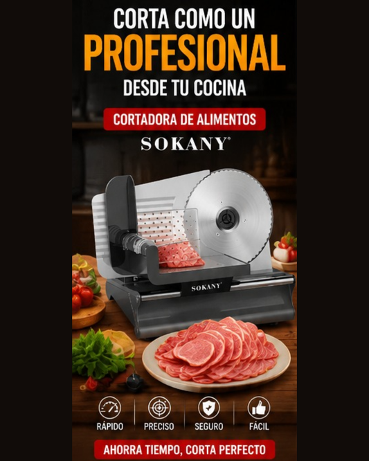 🍞REBANADORA Y CORTADORA ELECTRICA DE ALIMENTOS SOKANY🍖