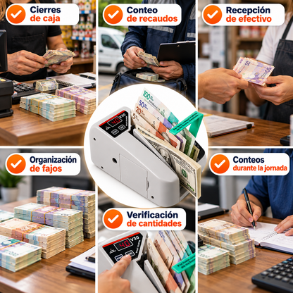 Contadora de Billetes Portátil con Luz UV